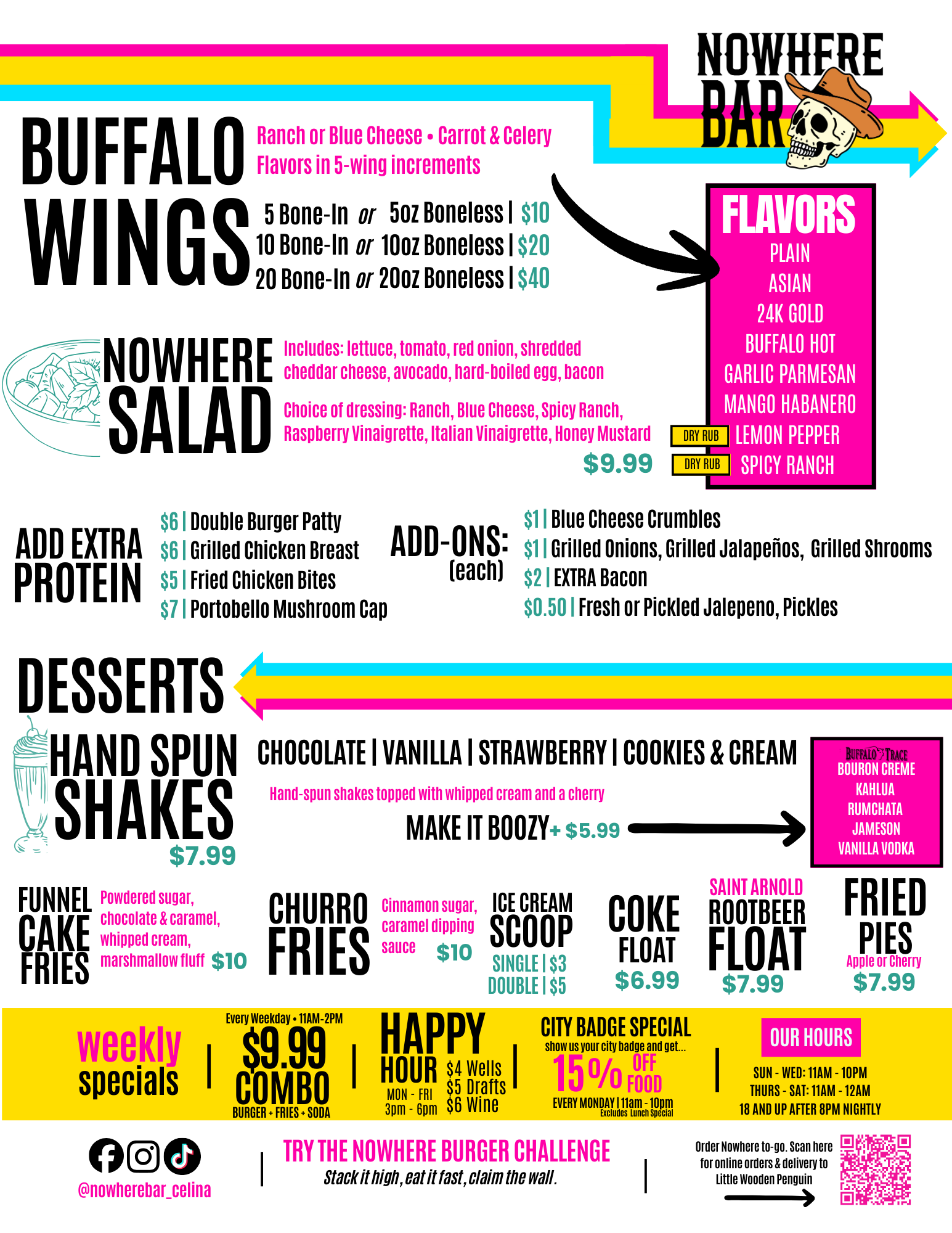 Our Food — Nowhere Bar