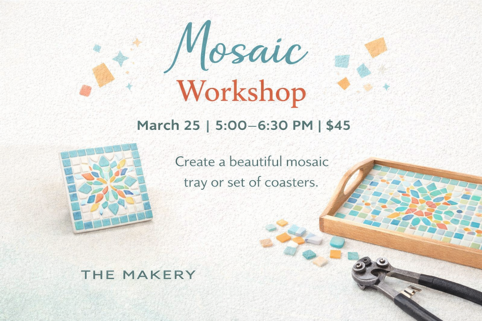 Mosaic Workshop- 3/25 (5:00-6:30PM)
