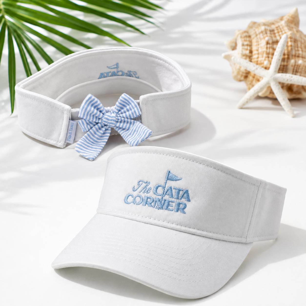 The Cata Corner Gingham Bow Visor