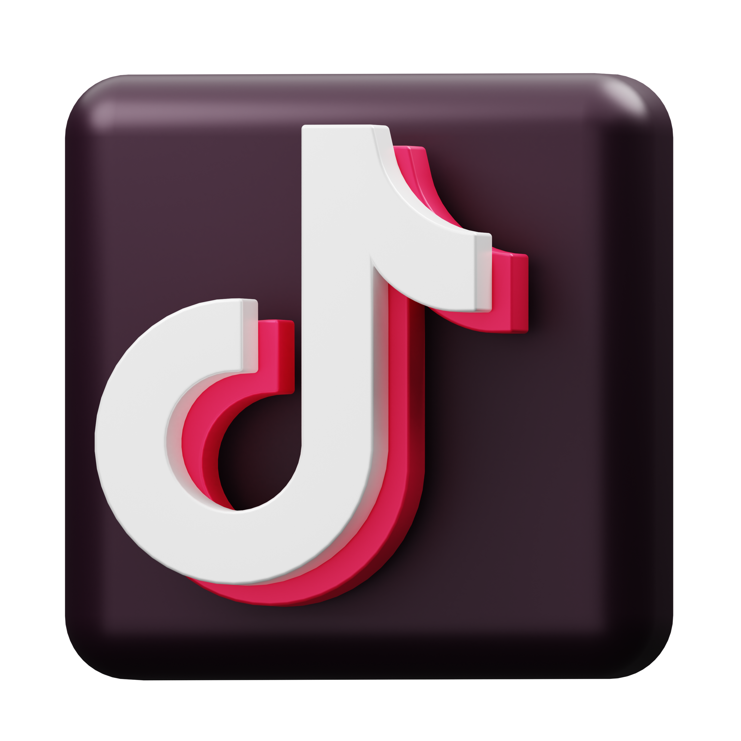 3D TikTok logo with a black background.