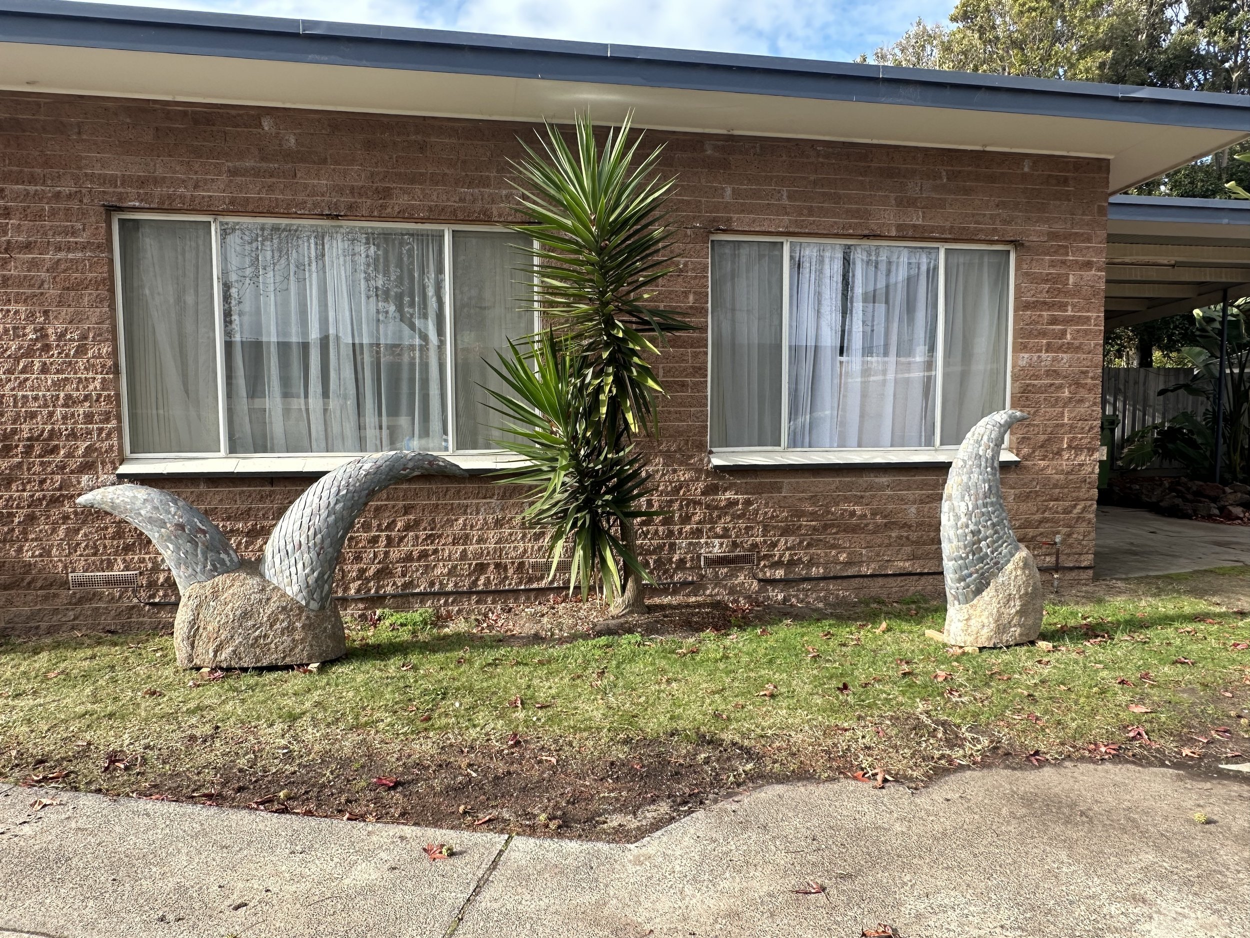 David Jensz -1. Mantle Elements 1 1350 x 100 x 400mm (Single Horn) $25,000 2. Mantle Elements 2 1100 x 1900 x 450mm ( Double Horn) $35,000
