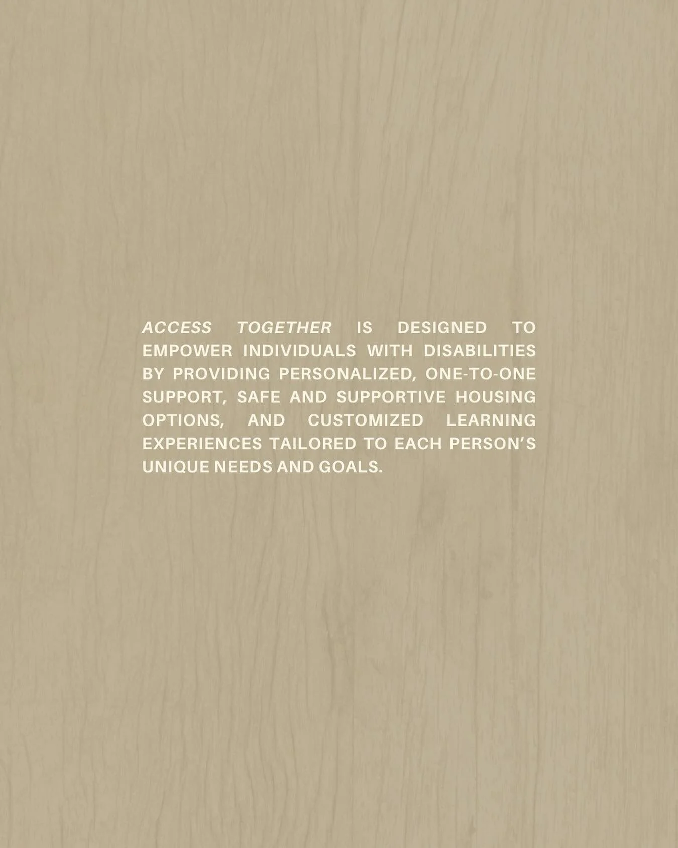 A tree&rsquo;s strength lies in its roots. So does a community&rsquo;s.

We are proud to introduce another upcoming program &mdash; Access Together 🪾This program follows a person centred philosophy because everyone deserves the opportunity to grow, 