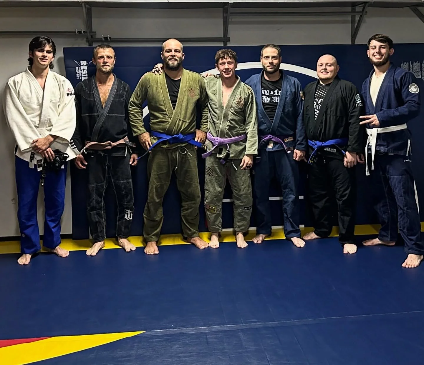 After a year and a half of training, the man we all know as gorilla hands, earns his blue belt 
Congrats @brycefunchion 
You&rsquo;re the man, keep being great
