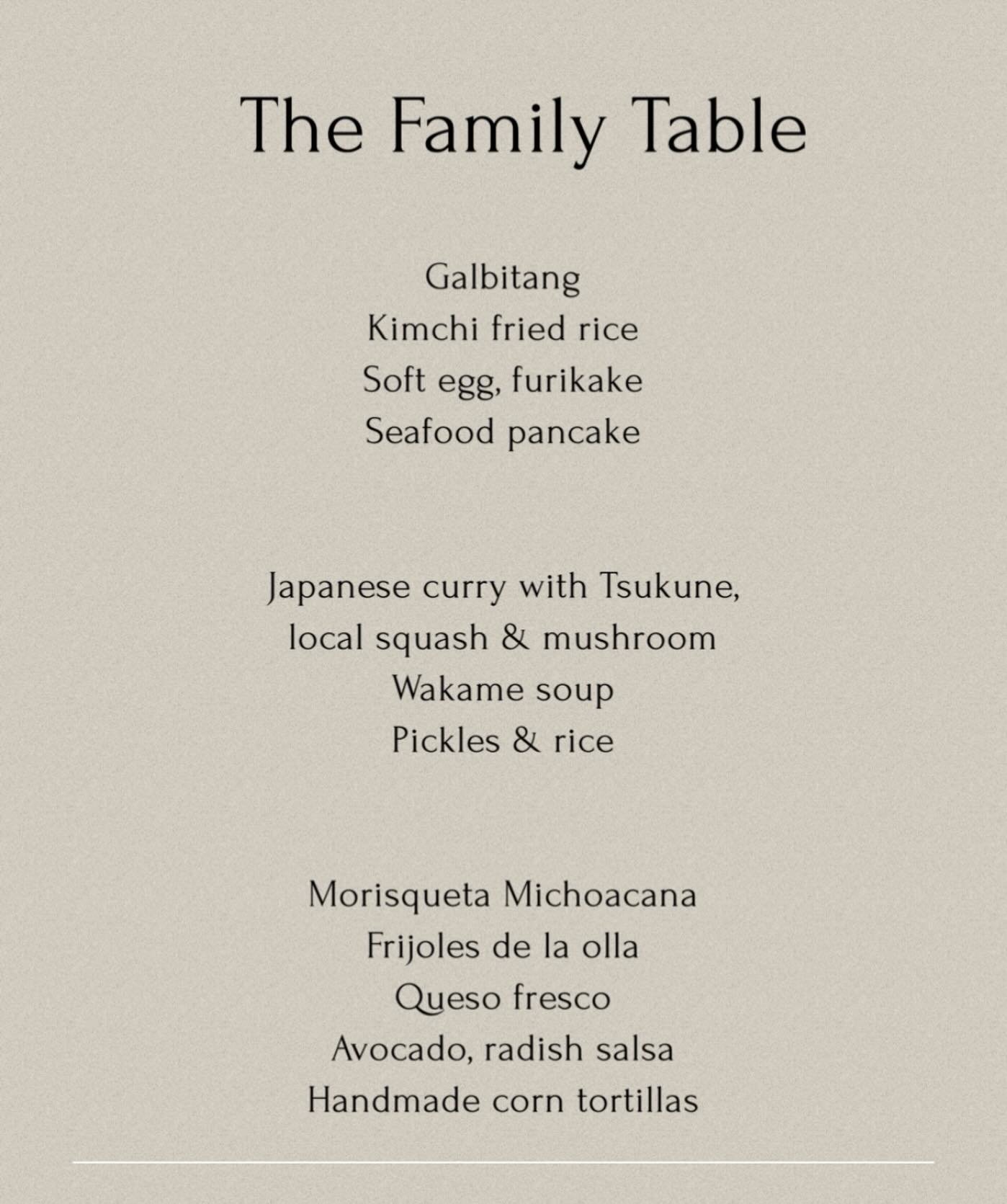 The Family Table, a favourite package among the families I cook for.

Three highly personalized dinners each week, designed around your family&rsquo;s distinct tastes, dietary needs, and the way you enjoy eating at home, with menus that change week t