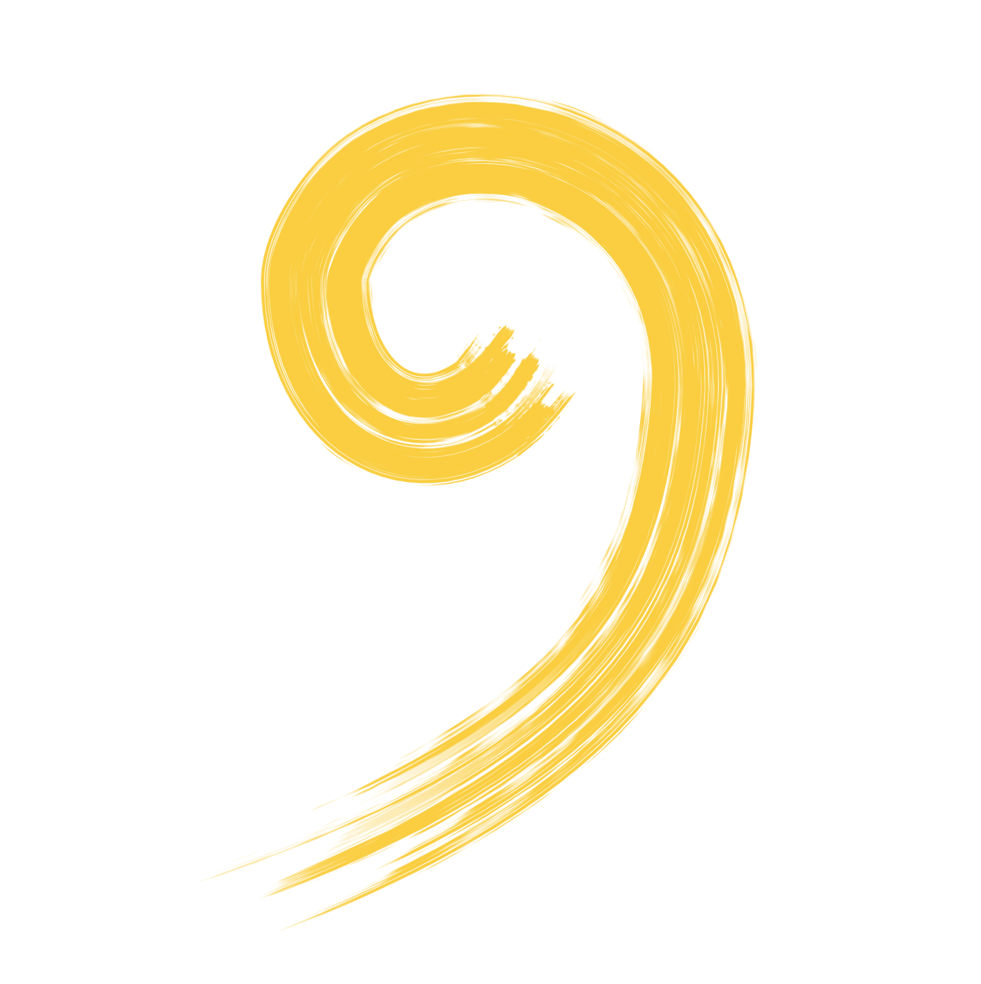 Golden yellow stylized base symbol with a brushed paint appearance on a black background.