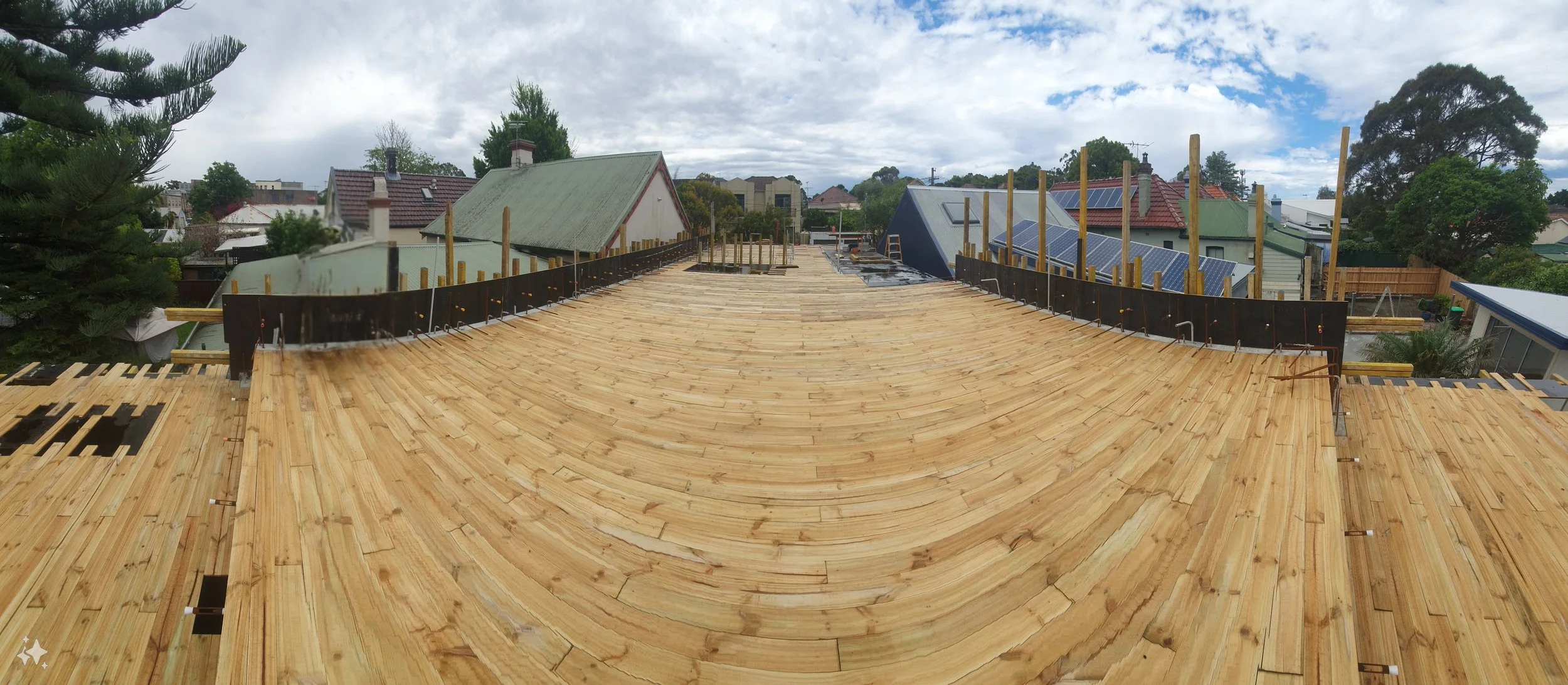 Board-formed deck, ready for steel — St. Peters