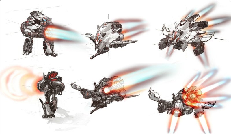Both Autobots and Decepticons had fliers. In many cases, we leveraged reuse and reskinning to extend the gameplay of our enemies across both factions.
