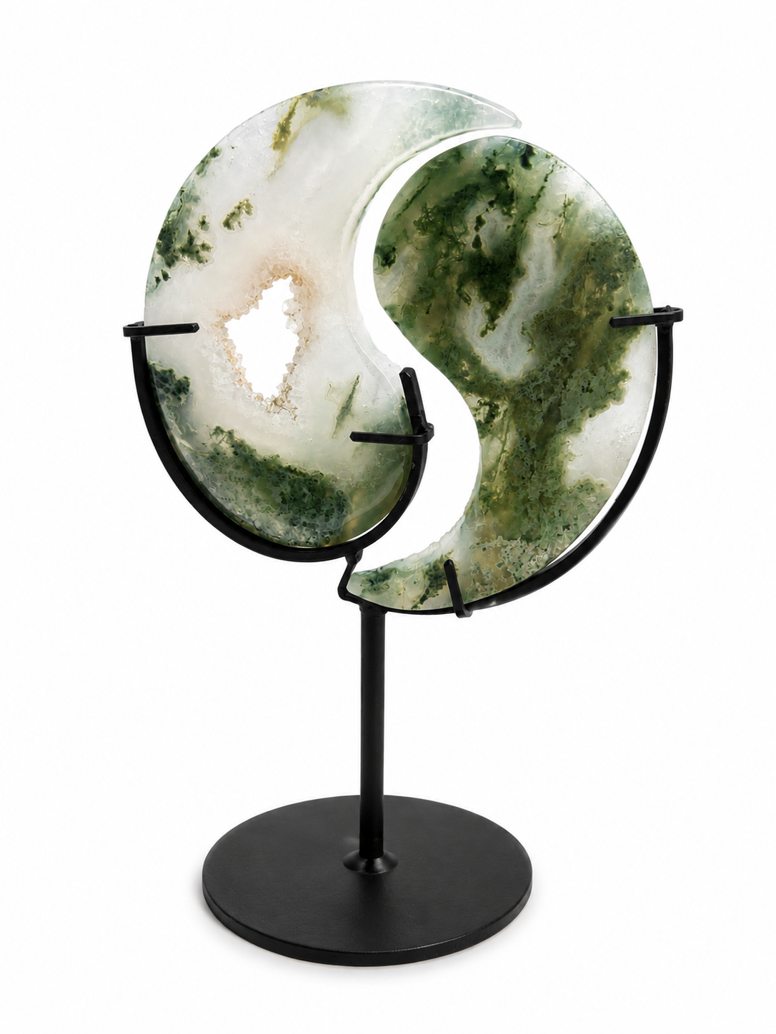 Moss Agate Ying Yang