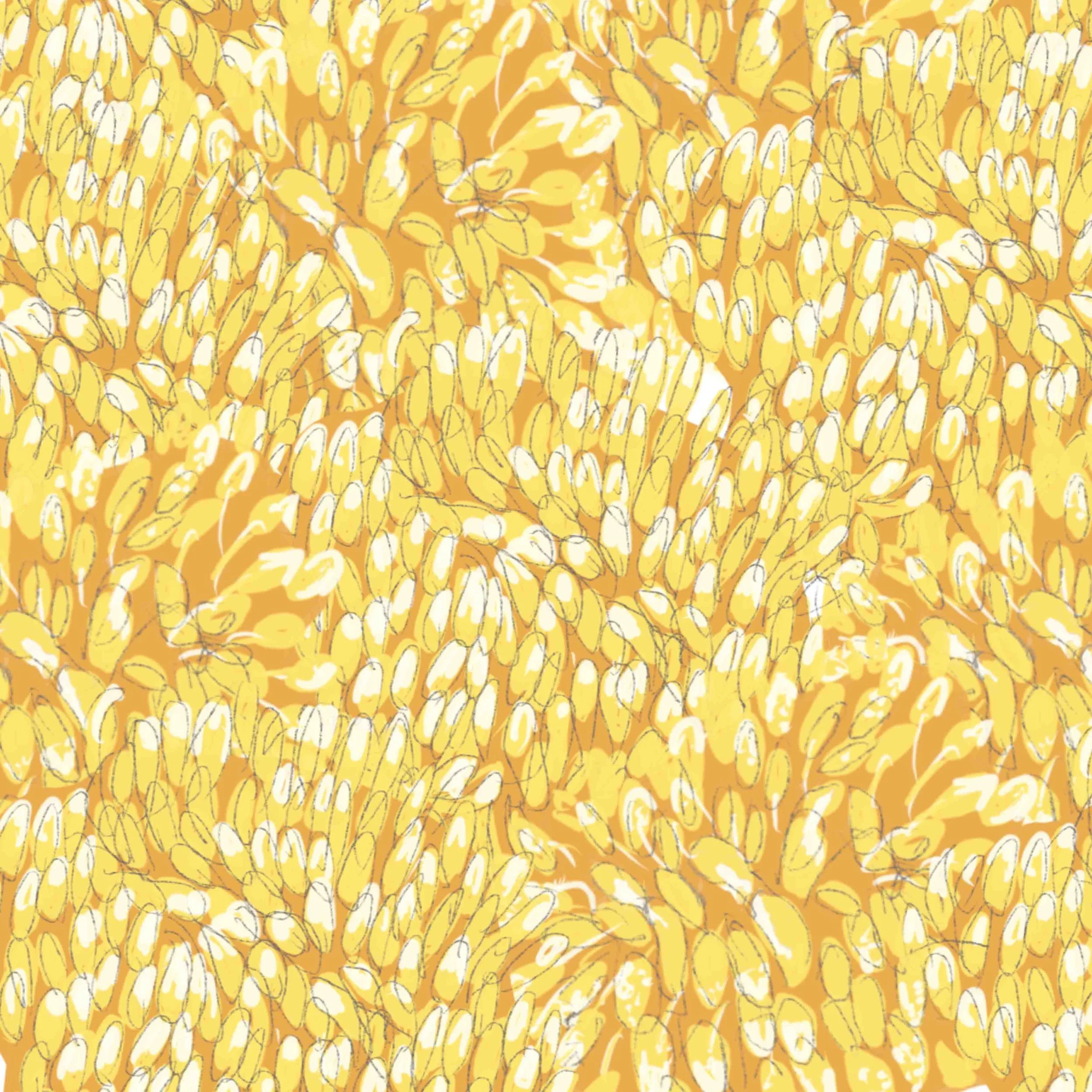 Repeating Pattern | Surface Pattern Design | Bees | Botanical Illustration | Nature-Inspired Pattern | Watercolours | Garden Pattern | Lush Floral | Floral pattern | Cherry Tree | Hive & Home | Beehives | Grey | Warm Tone | Cool Tone | Home Decor | W