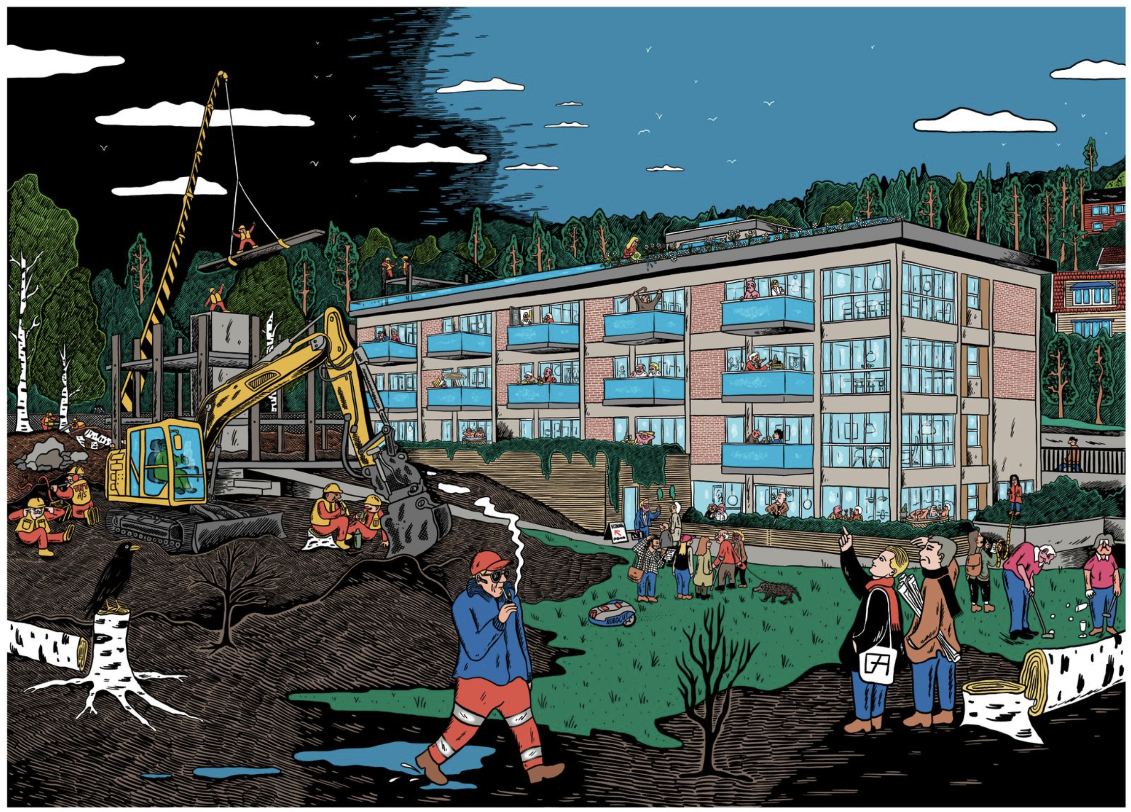 Grande Panorama Anders Kvammen Borhaven Arkitekter Illustration