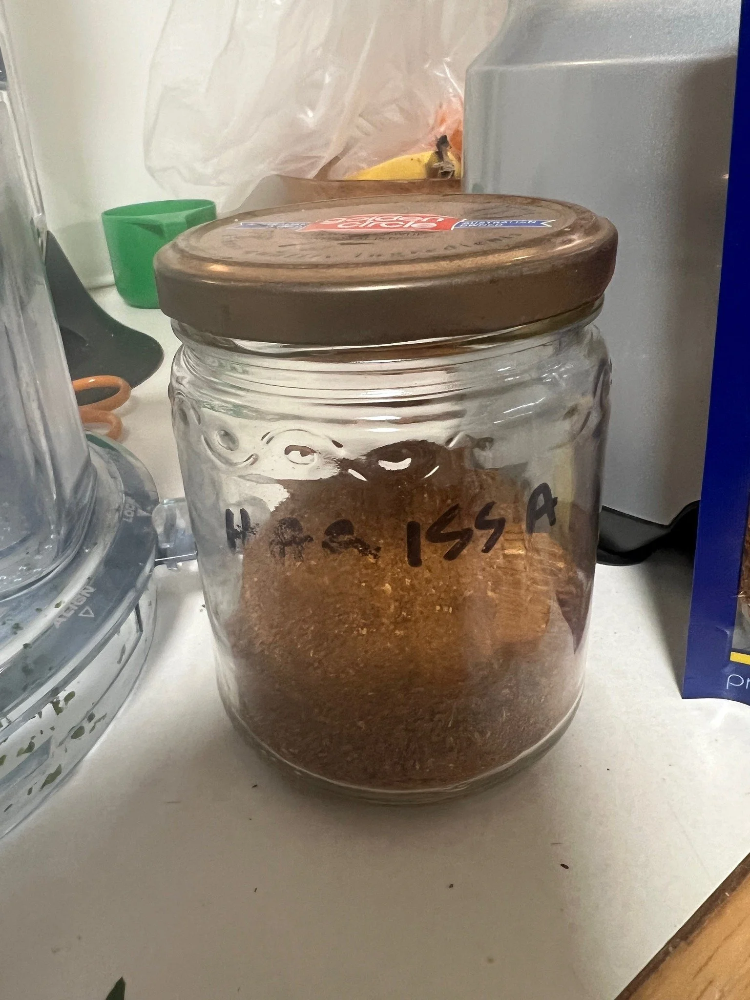 And the secret ingredients, chilli flakes and harissa