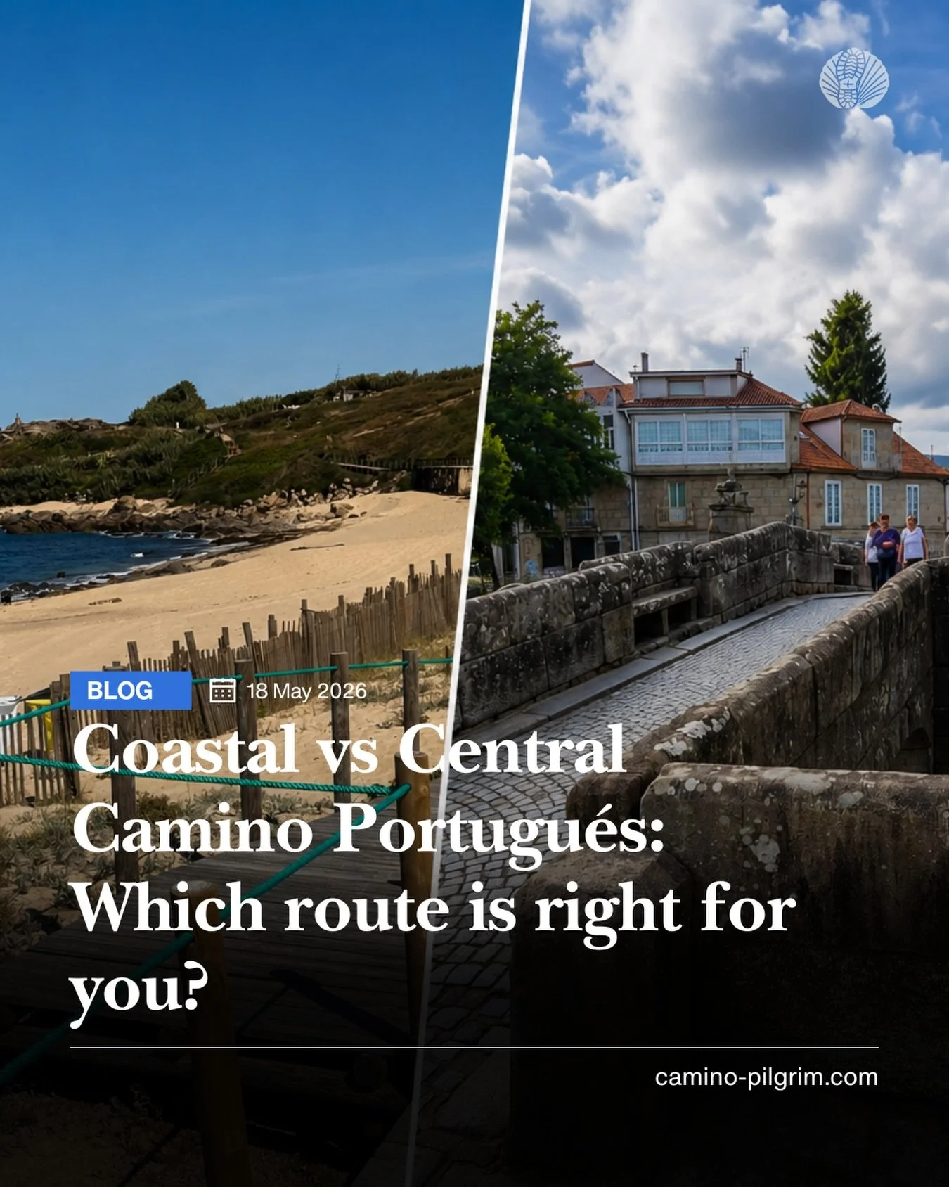 Sea views or historic villages? Quiet boardwalks or lively pilgrim towns?

The Portuguese Camino gives you two incredible options from Porto: the Coastal Route and the Central Route. Both lead to Santiago, but the experience feels completely differen