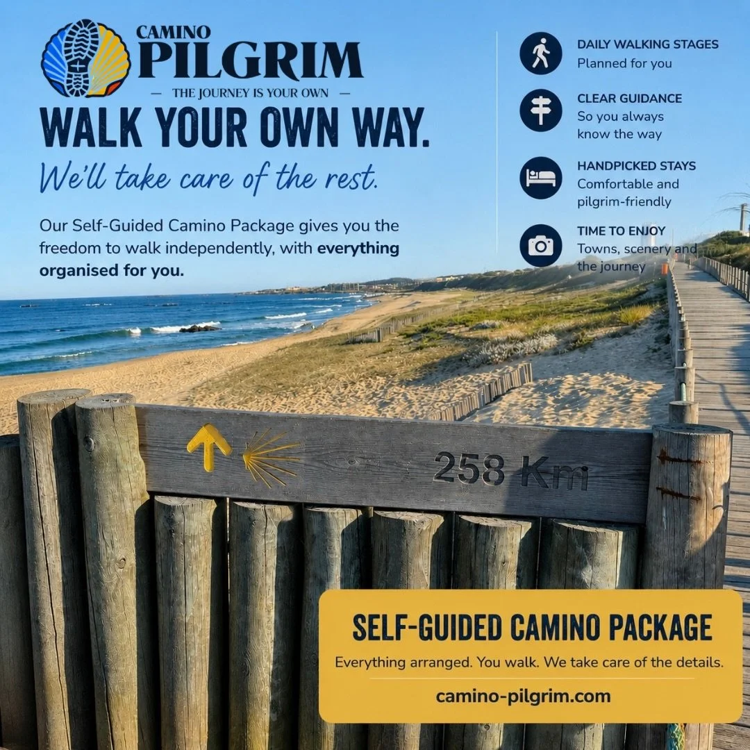 Freedom to walk. Peace of mind knowing everything else is taken care of.

Our Self Guided Camino Packages are designed for pilgrims who want flexibility, comfort, and expert planning without the stress.

✔ Accommodation arranged
✔ Daily walking stage