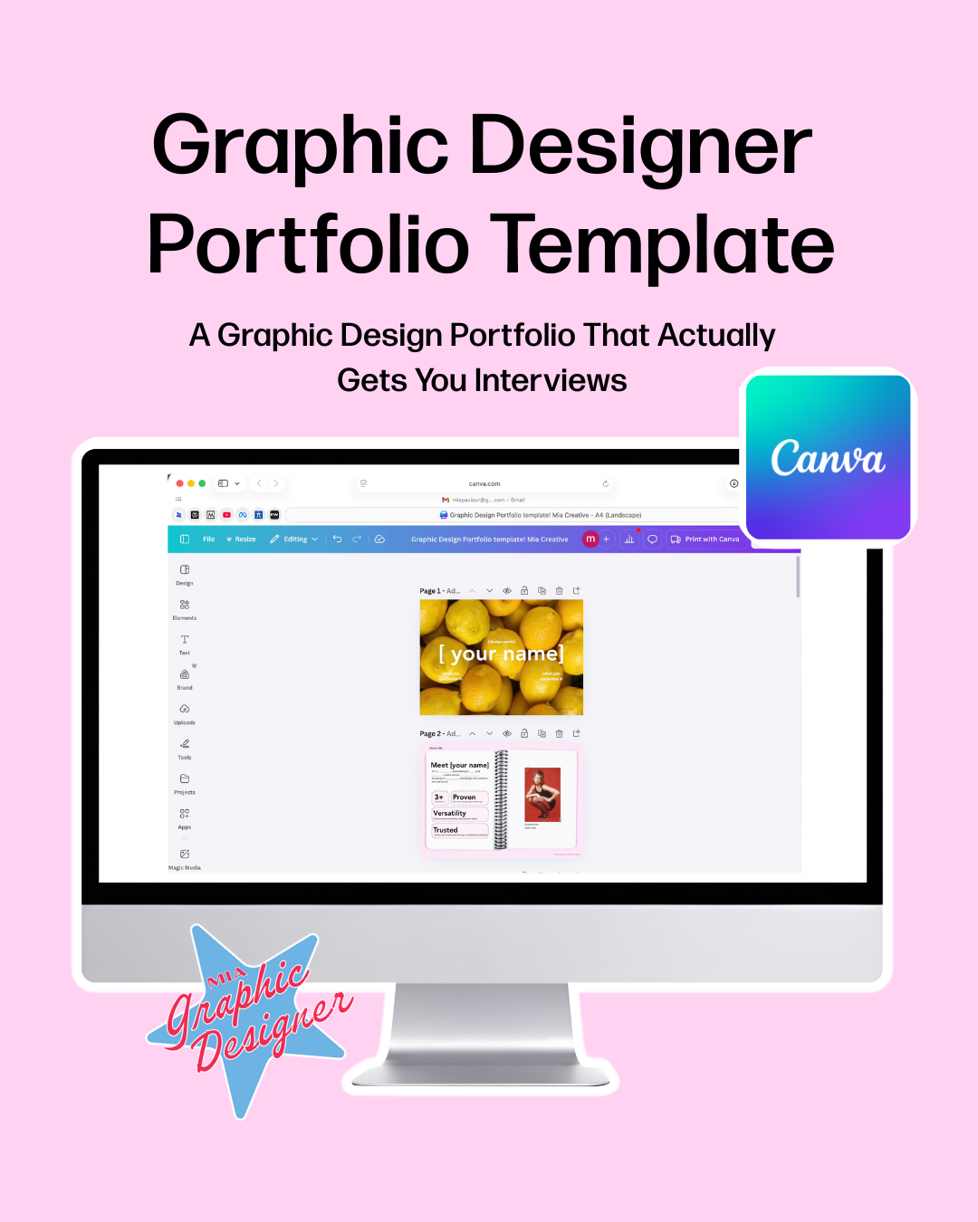 Graphic Designer Portfolio Template (Canva)