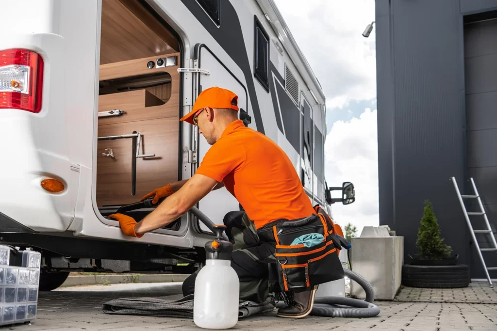 valet camper cleaning service motorhome hoover clean