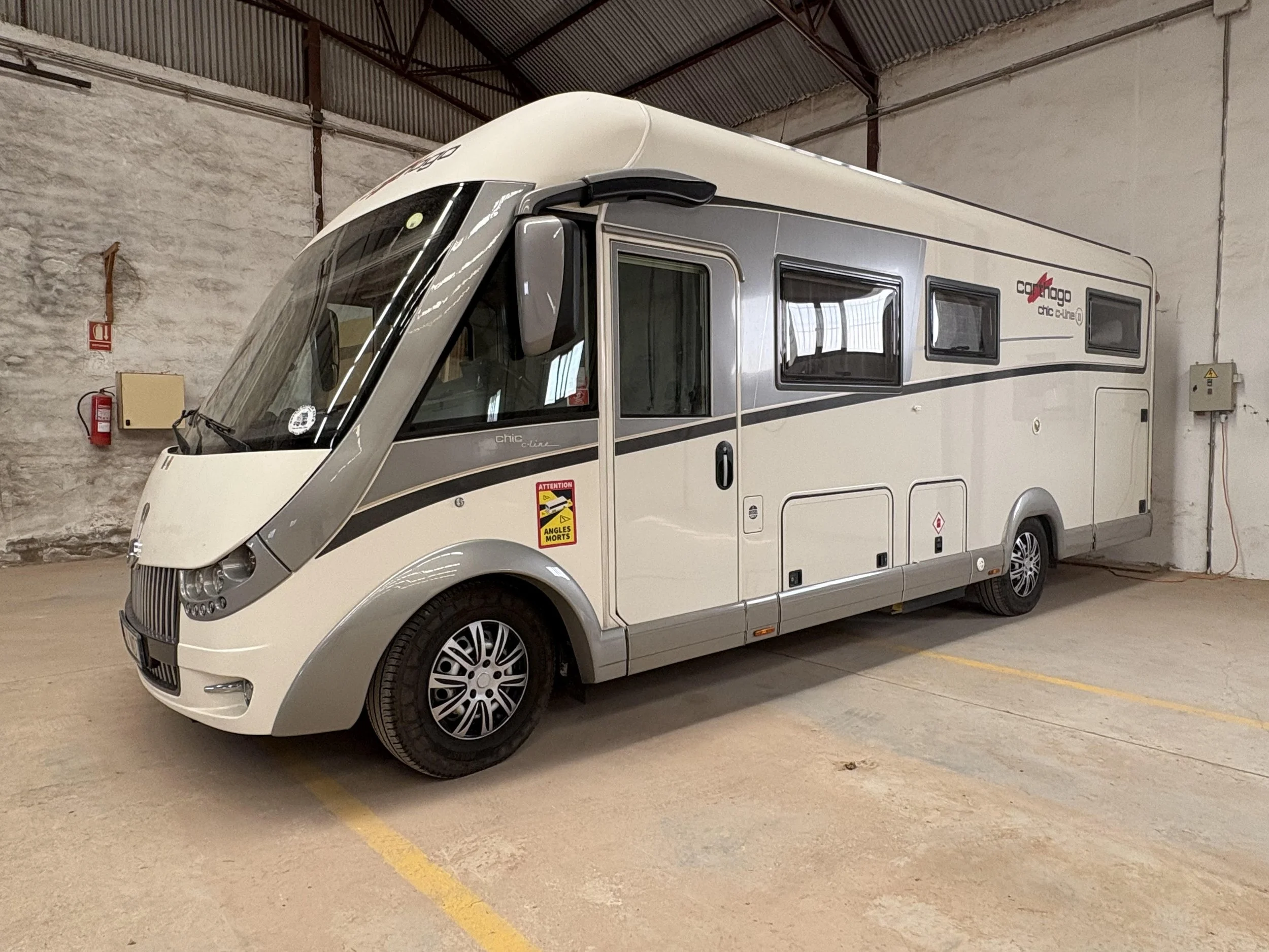 motorhome stored indoor