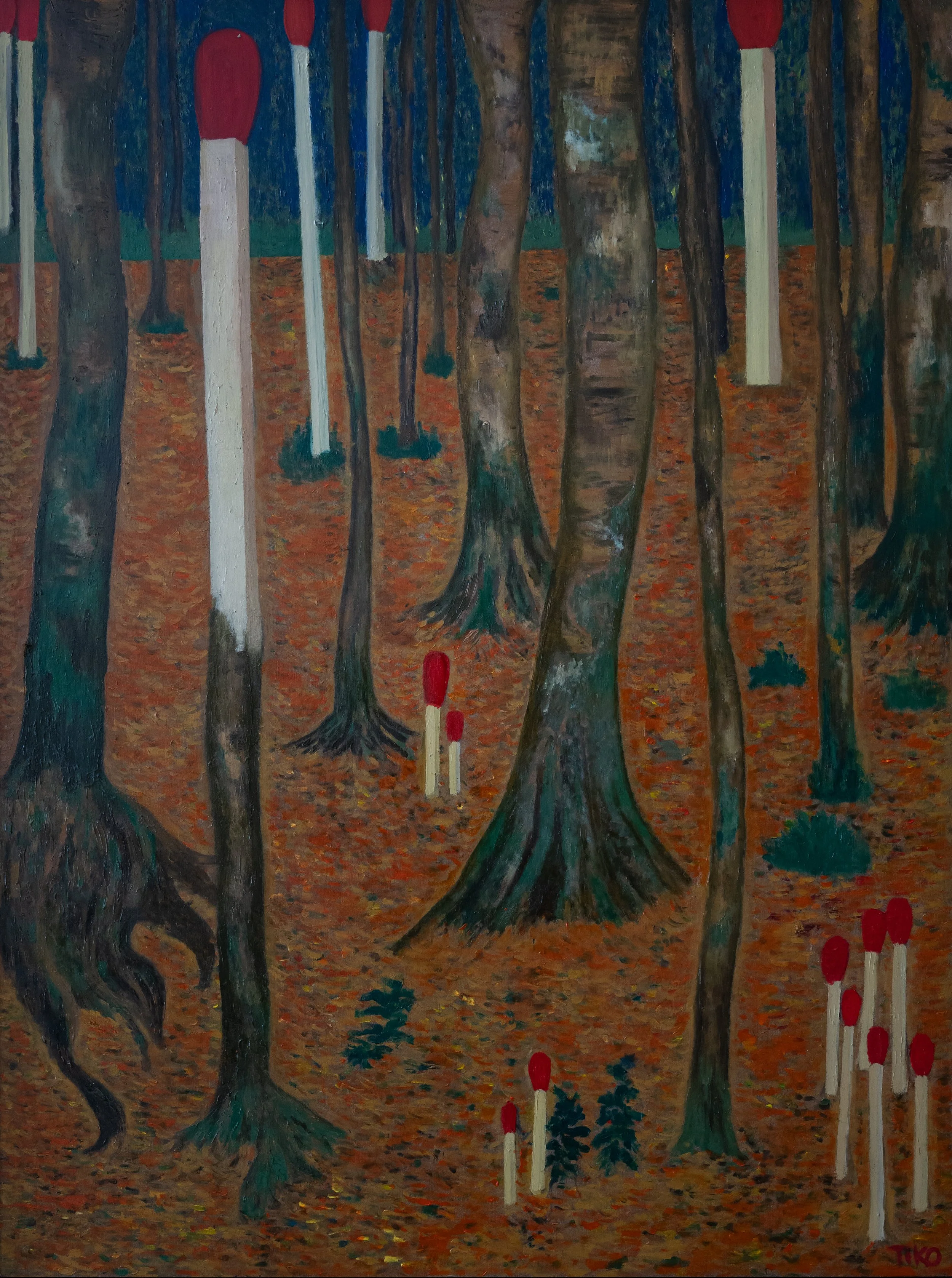 allumettes, huile sur toile, 60*80 cm, 2024