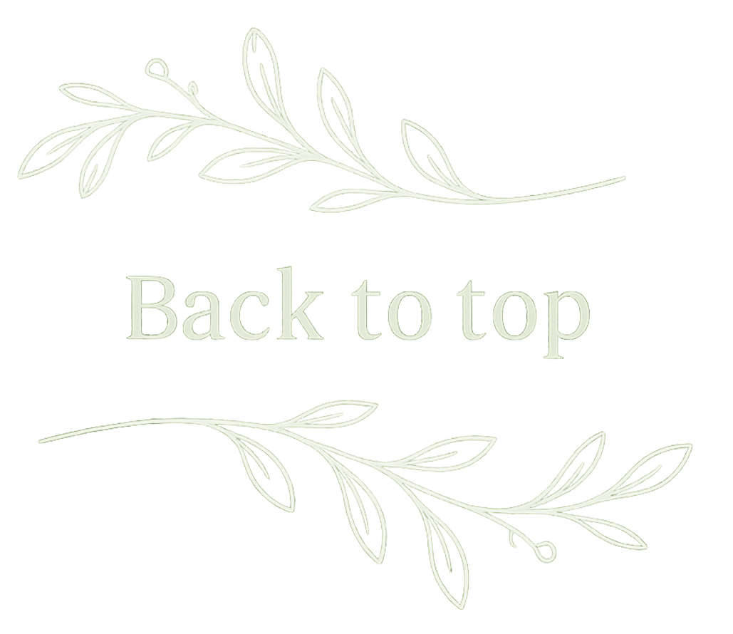 A light green background with white decorative leafy branches and the words "Back to top" in the center.