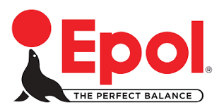 Epol logo with a red circle, black silhouette of a cat, and the slogan 'The Perfect Balance'.