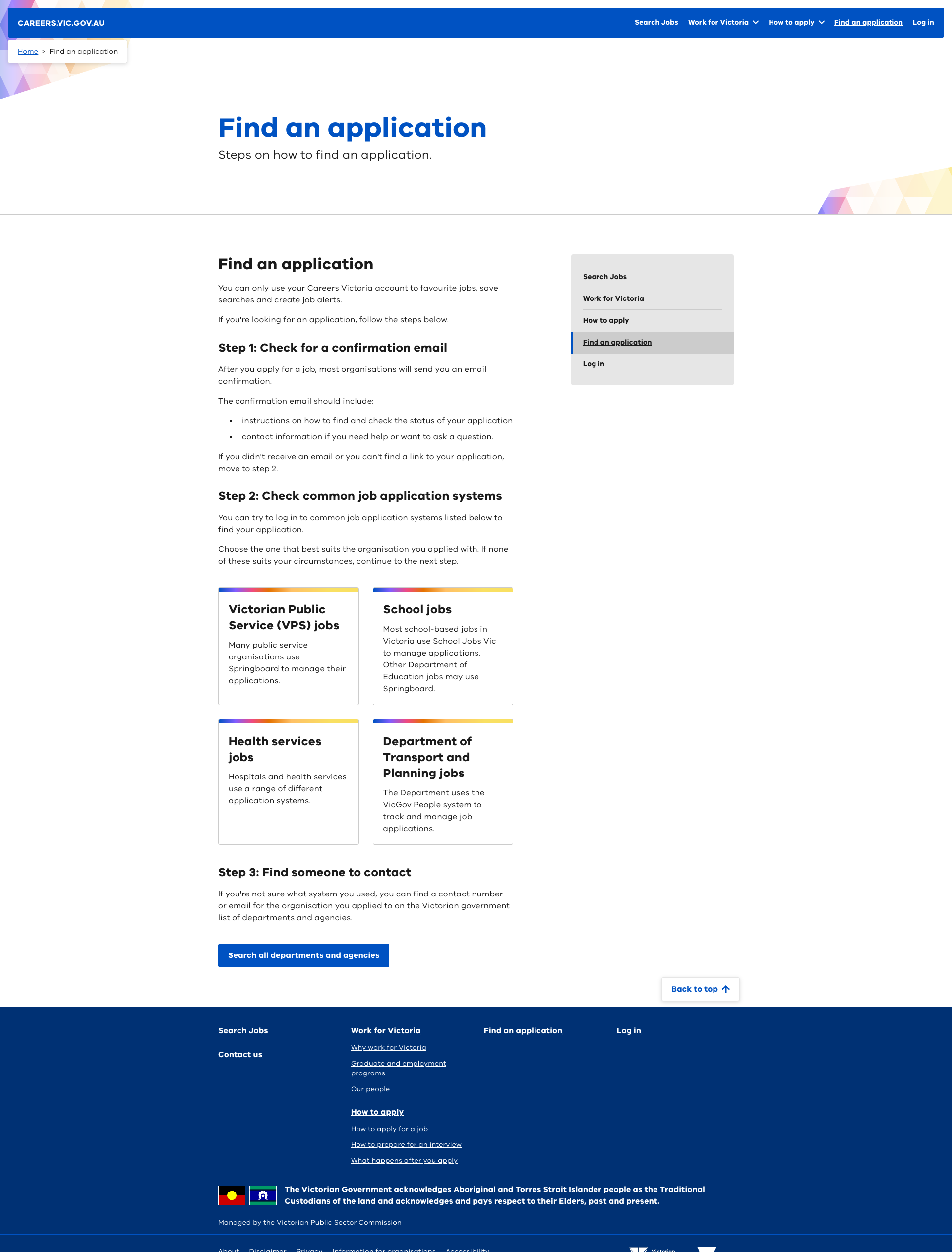 Clear content designed to assist users find applications due to a complex back-end environment. 