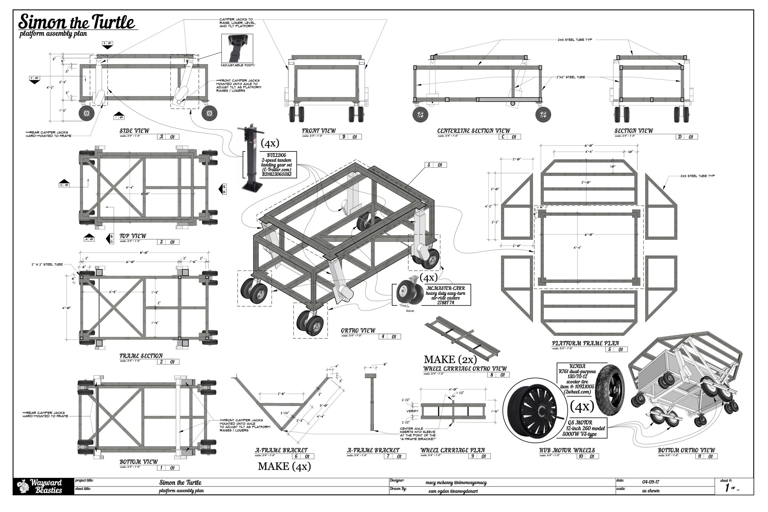 SIMON the TURTLE - ASSEMBLY
 PLAN version 1 