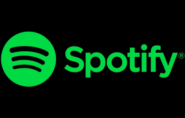 Spotify logo with green circle and black background