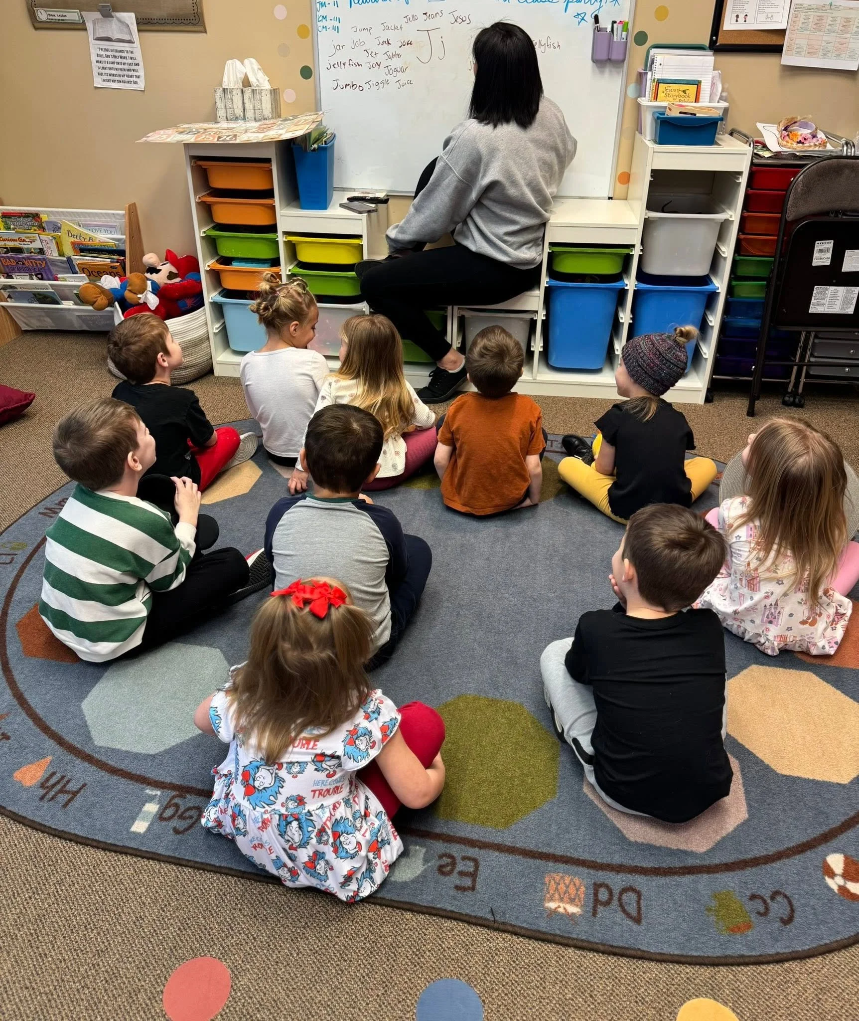 Preschoolers gathered for circle-time learning at Branch & Bloom in Burlington, KY
