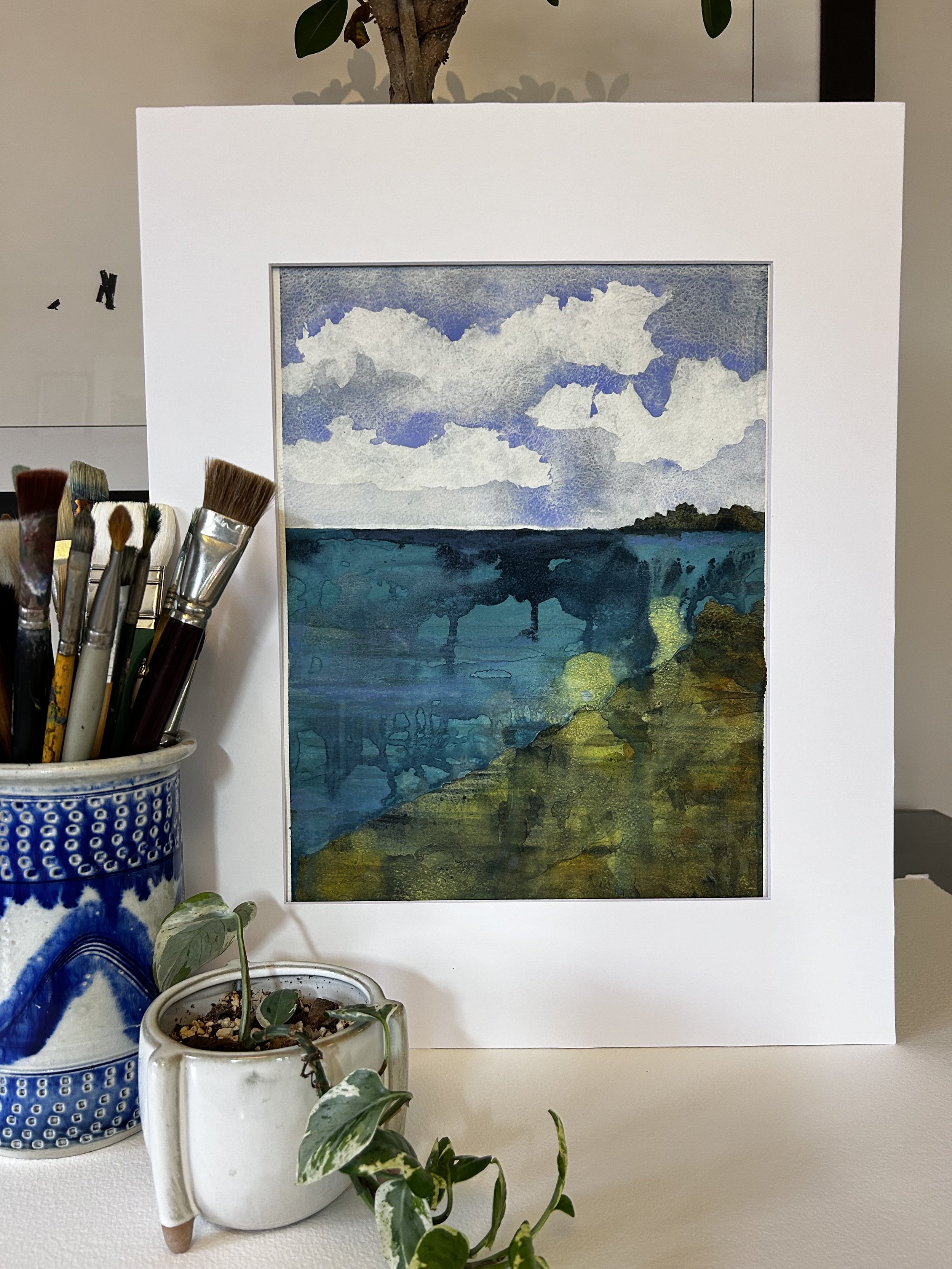 "Why Do We Love This View?" original watercolor on paper