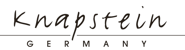 Schriftzug mit der Marke "Knappstein Germany" in Schwarz, mit einer horizontalen Linie darunter.