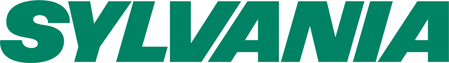 Das Logo mit dem Text 'SYLVANIA' in großen, grünen Buchstaben