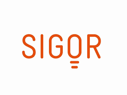Logo mit dem Text 'SIGOR' in orange auf weißem Hintergrund.