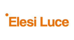 Logo mit orangefarbenem Punkt und dem Text 'Elesi Luce' in orange.