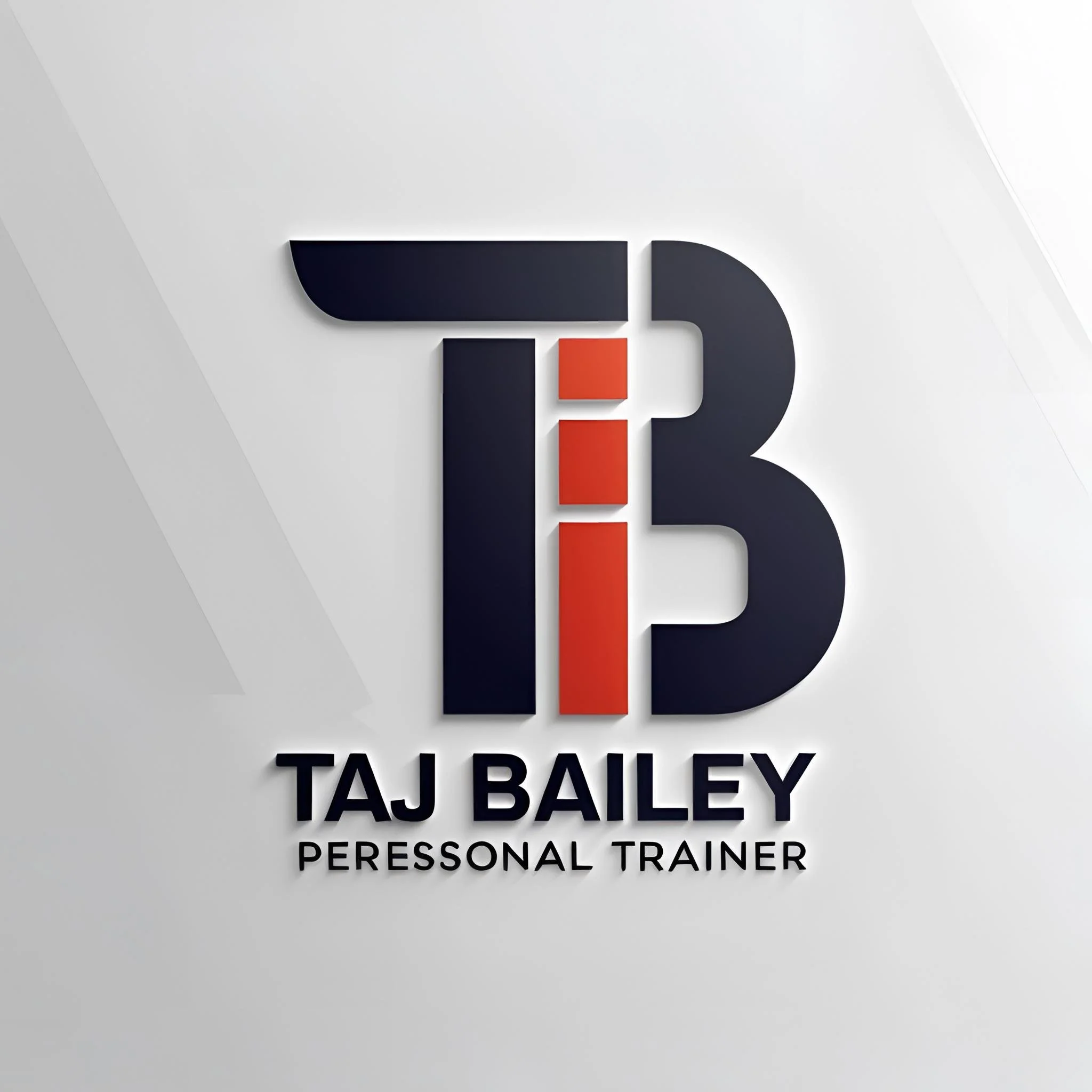 Logo of 'TB' with the text 'Taj Bailey Personal Trainer' below, on a white background.