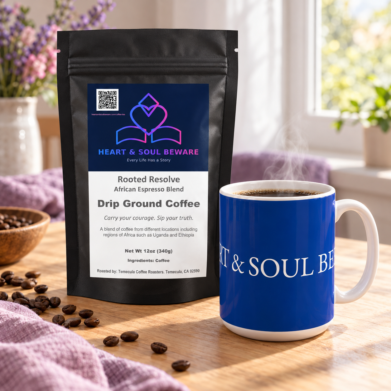 Rooted Resolve coffee by the window 12 oz Context.png