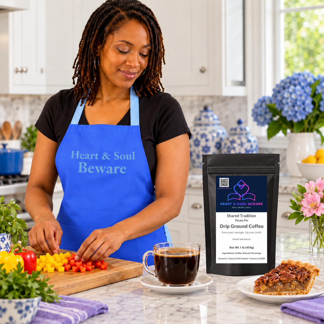 Heart & Soul Beware Blue Kitchen Apron | Signature H&SB Design