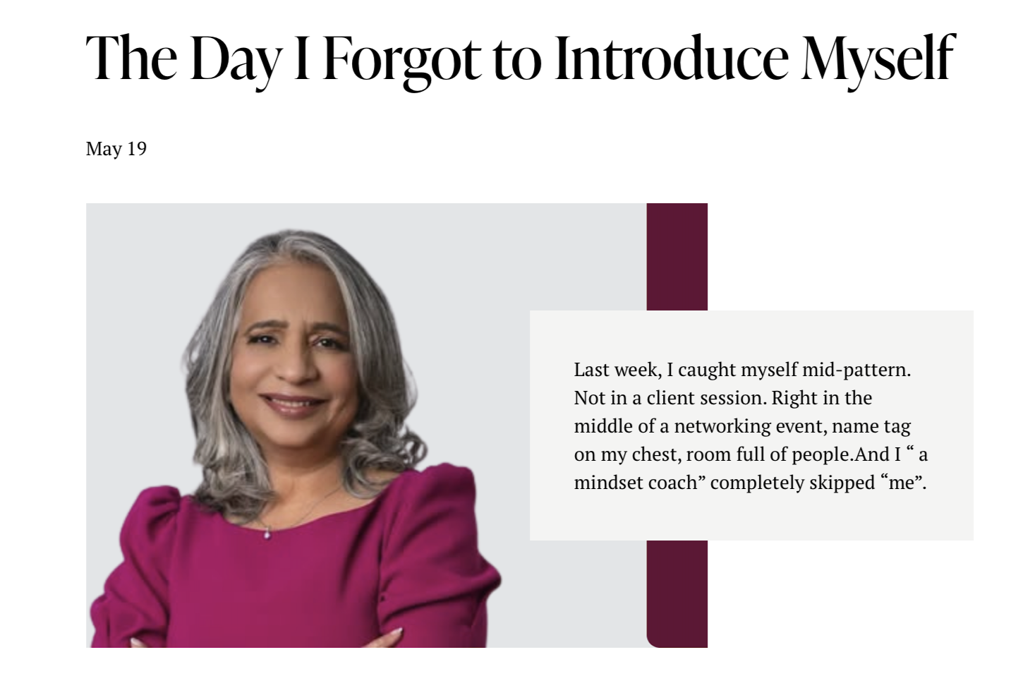 The Day I Forgot to Introduce Myself