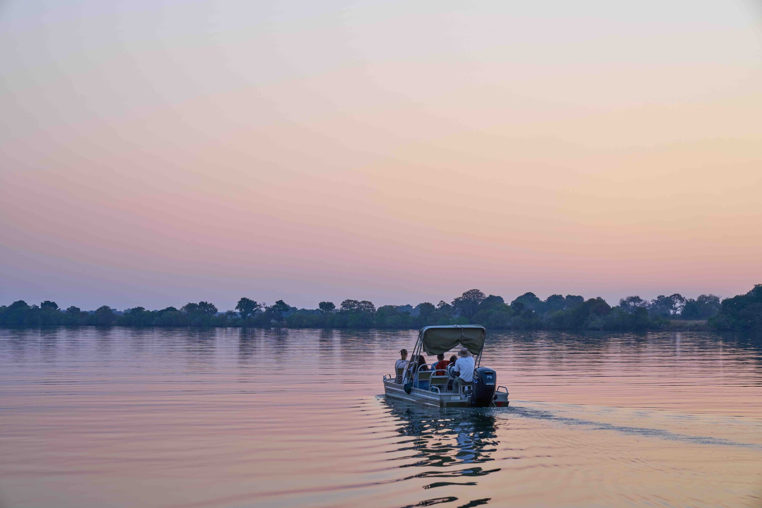 Boot auf dem Chobe River in Botswana 