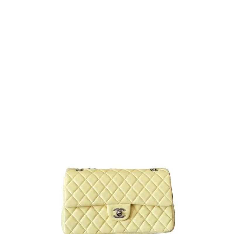 Lambskin Classic Flap Bag - Jumbo 26 Light Yellow