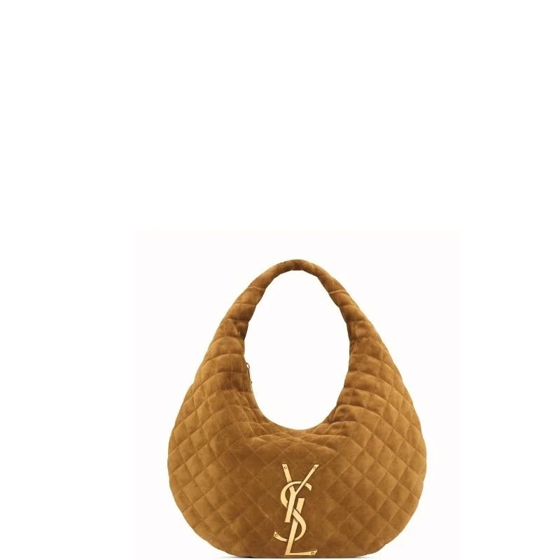 Large Icare Suede Hobo Bag Caramel