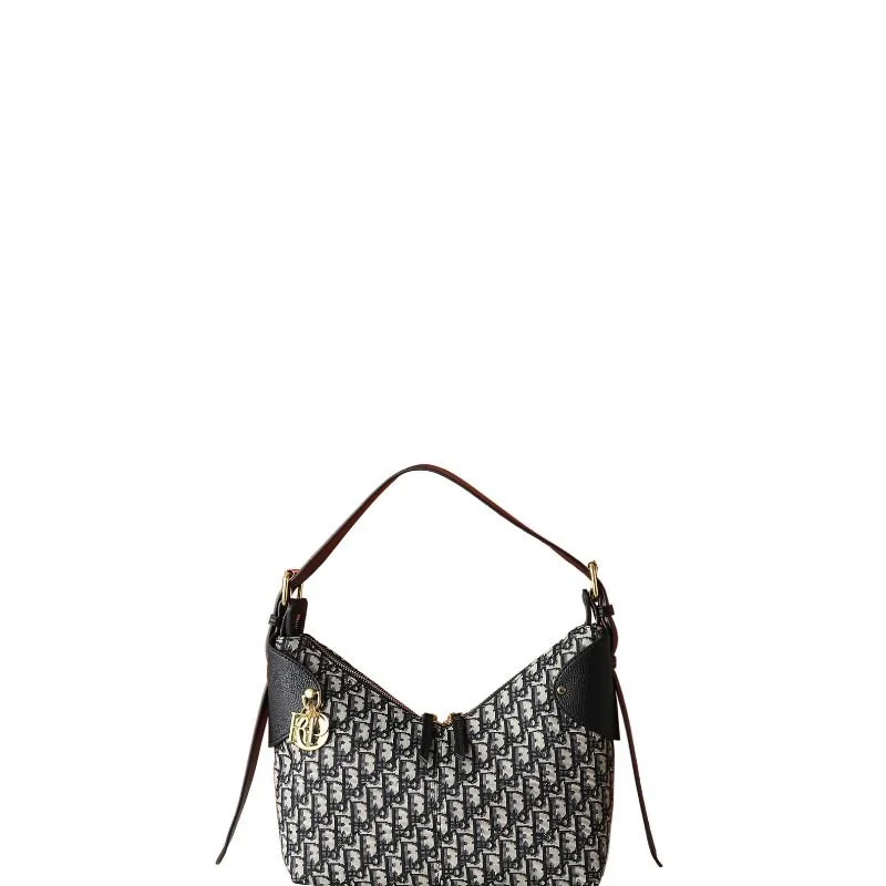 Medium Voyage Hobo Bag Black Jacquard