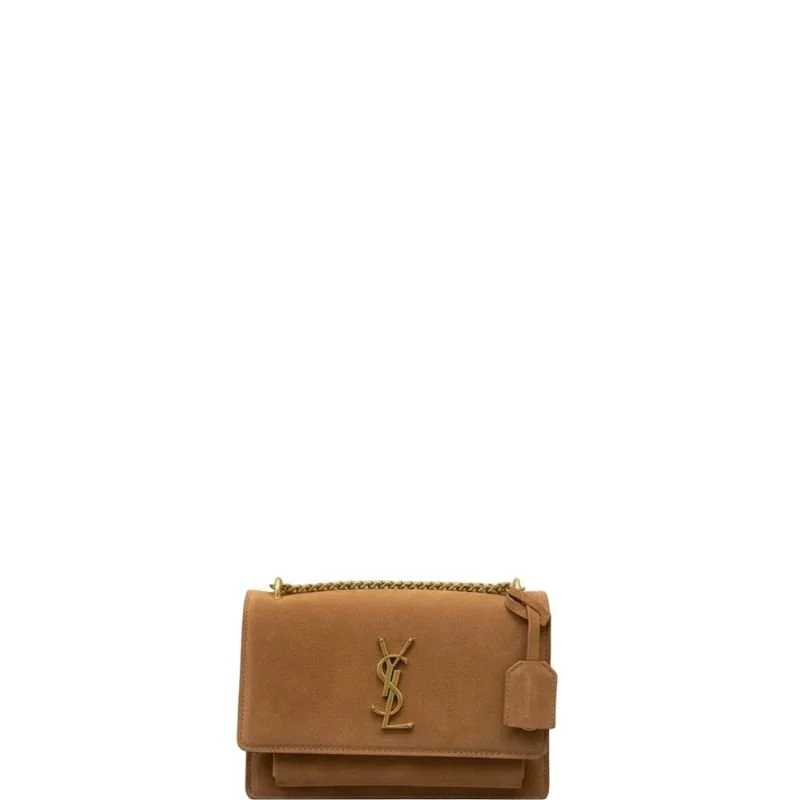 Sunset Shoulder Chain Bag Caramel Suede