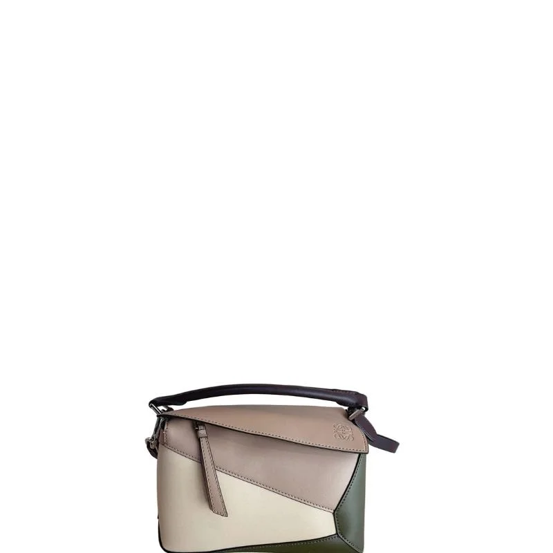 Puzzle Edge Bag Beige/Green
