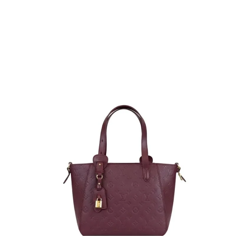 ALL IN ONE logo embossed Tote Bag Burgundy
