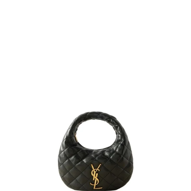 Icarino Leather Hobo Bag Black