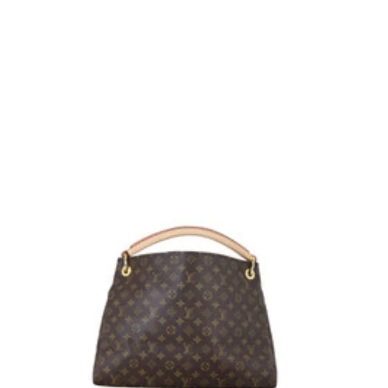 Artsy Monogram Hobo Tote Bag Brown