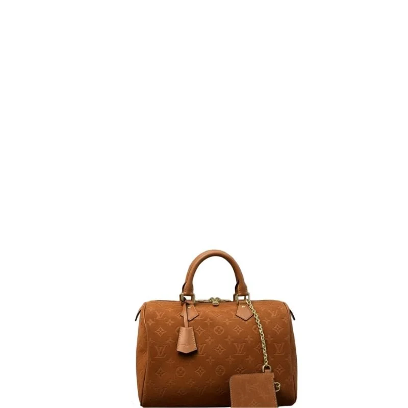 Speedy Monogram 30 Suede Bag Ginger