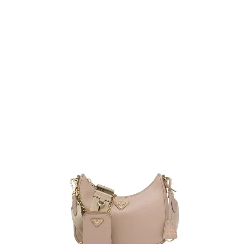 Three-in-one Leather Shoulder Bag Beige