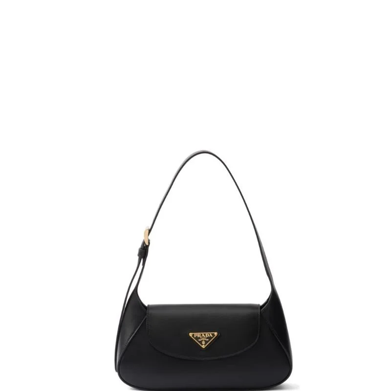 Logo-plaque shoulder bag black