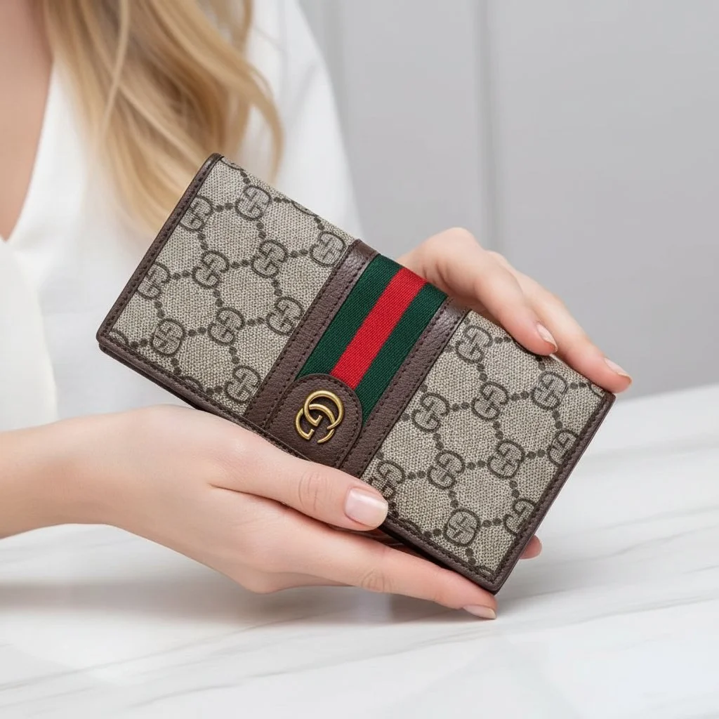 Ophidia Long Canvas Wallet Brown