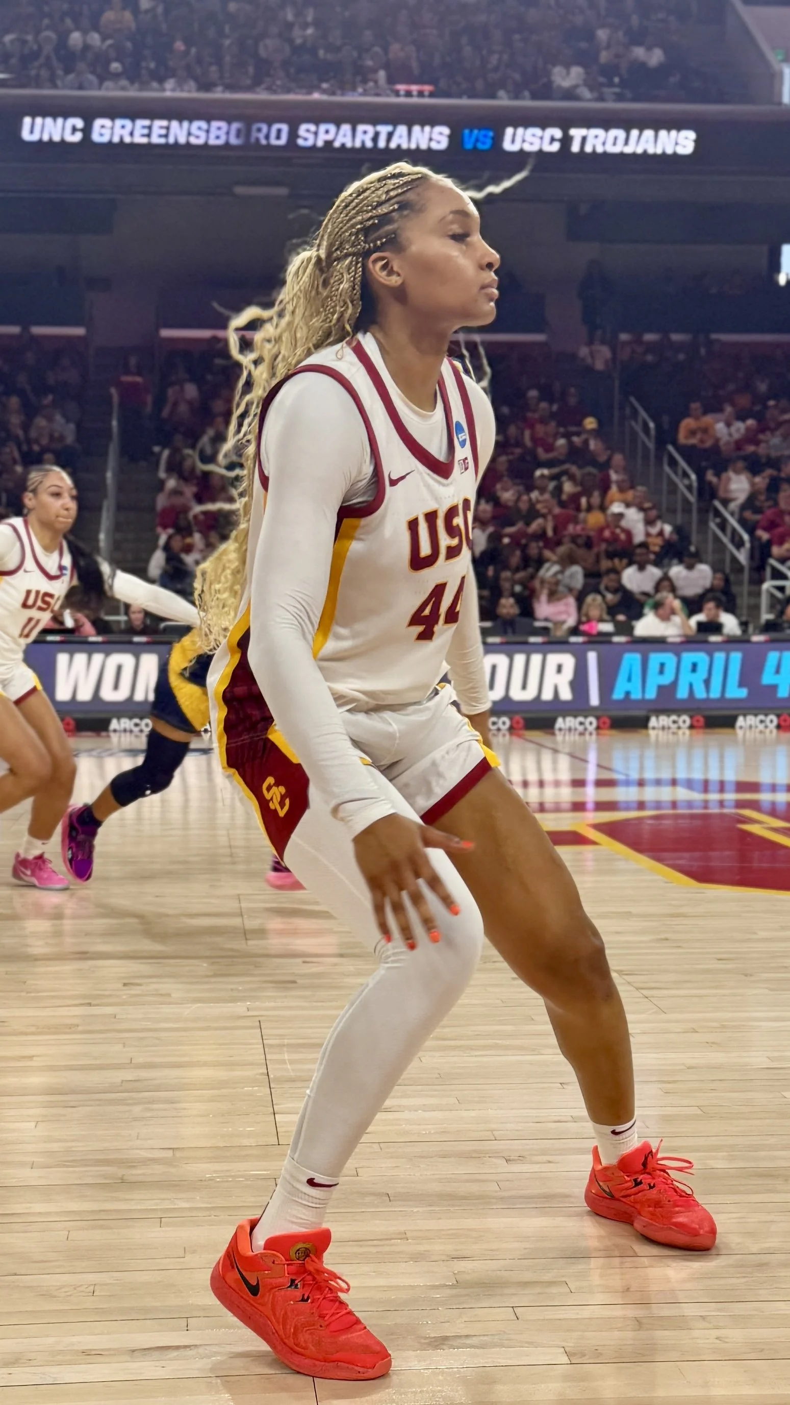 kiki irriafen playing defense during a game